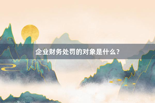 企业财务处罚的对象是什么？